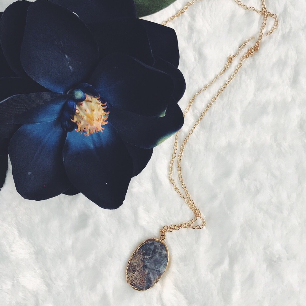 Natural Stone Long Necklace